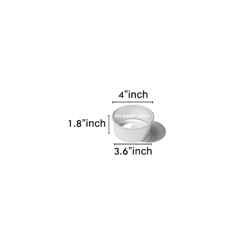 ALUMINIUM ROUND CAKE MOLD (REMOVABLE) 4&quot; 11.4x9.2x4.7CM 8833, M-4 (1 x 100)