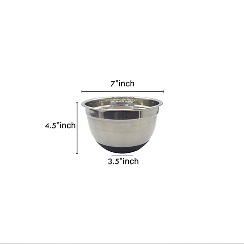 MIXING STEEL BOWL WITH SILICON BASE (NON-SLIP) 18CM 9919 (1 x 100)