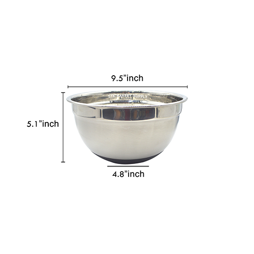 MIXING STEEL BOWL WITH SILICON BASE (NON-SLIP) 24CM 9922 (1 x 60)