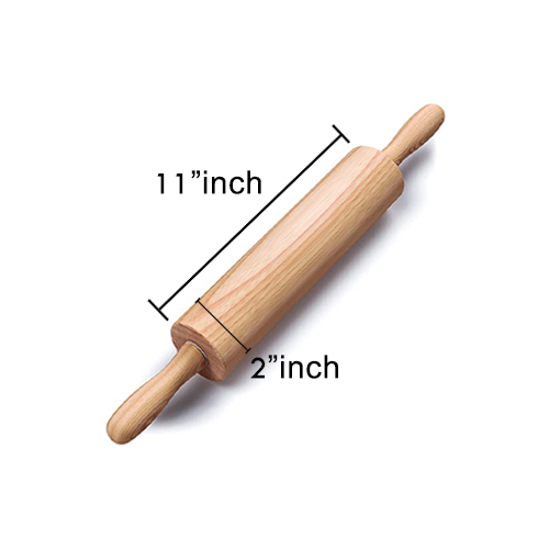 WOODEN ROLLING PIN WITH HANDLE MEDIUM 48.8x26x5.5CM 9007 (1 x 12)