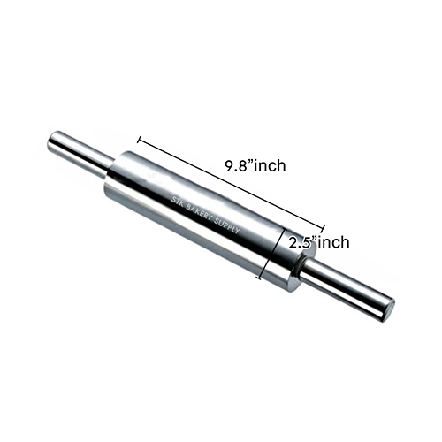 STAINLESS STEEL MOBILIZABLE ROLLING PIN MEDIUM 47x6.5CM 8203 (1 x 12)