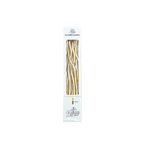 BIRTHDAY CANDLE WAVE SET 6PCS GOLD/ROSE GOLD (1x100)