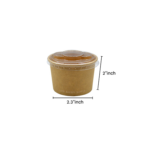 ICE CREAM CUP KHAKI WITH LID 75x60x55MM C4OZ(ICU-SK-00001 + LID FAC-00016/17) 10PCS (1 x 50)