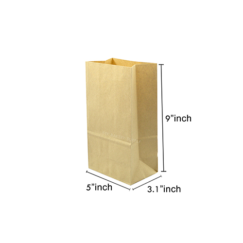 FOOD PAPER BAG KHAKI 230x125x80MM (FBA-00008) 10PC (1 x 5)