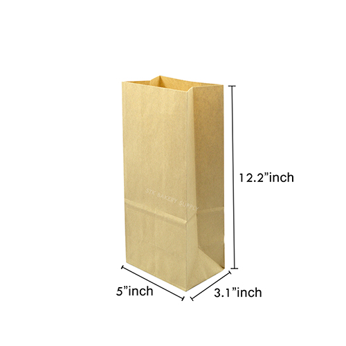 FOOD PAPER BAG KHAKI 310x130x85MM (FBA 00030) 10PCS(1 x 500)