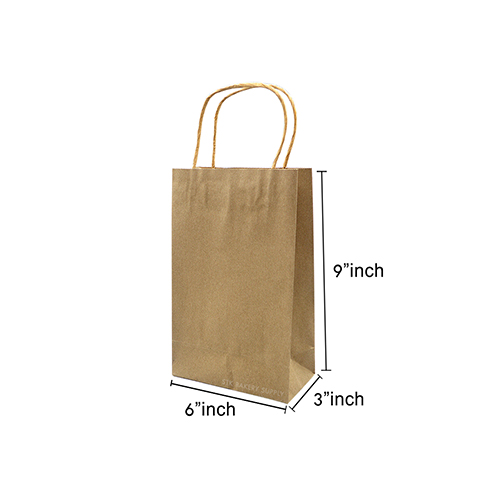 FOOD PAPER BAG WITH HANDLE KHAKI 225x155x75MM (SBA 00039)10PCS (1 x 500)