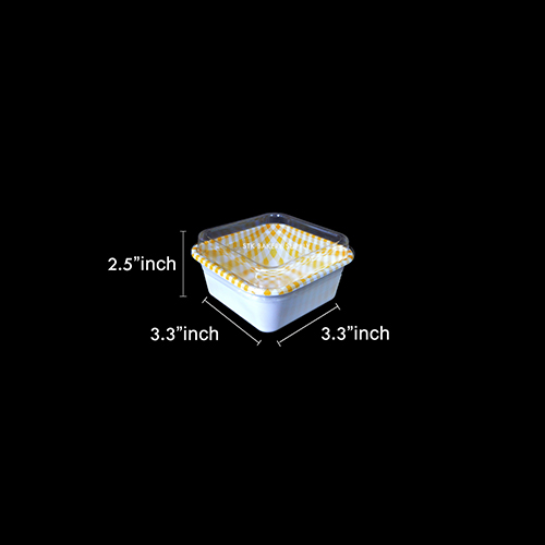 PLASTIC PACKING CAKE BOX SQUARE WITH DESIGN 9 x 9 x 5.5CM H-16 (ID-2281001467) 10PCS (1 x 5)