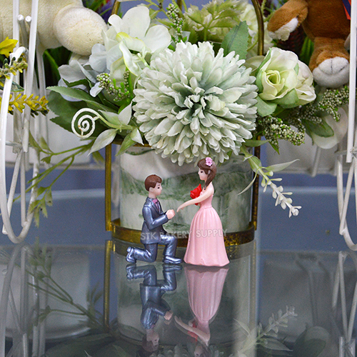 CAKE DECORATION WEDDING SET CP-6 (PROPOSE  COUPLE FLOWER)