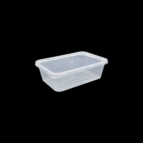 BIO MAT DISPOSABLE RECTANGLE LUNCH BOX WITH LID  750 ML,25PCS (7028)