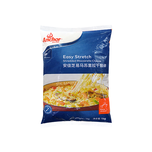 ANCHOR SHREDDED MOZZARELLA CHEESE IQF 1KG(1x24)(EASY STRETCH)