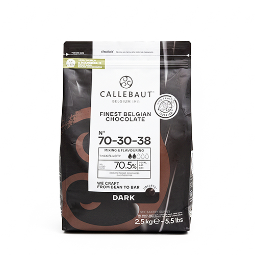 CALLEBAUT BELGIAN DARK CALLETS CHOCOLATE 70-30-38 (70.5%)2.5KG(1x8)