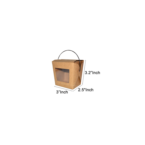CAKE BOX KRAFT PAPER WITH HANDLE 82x78x60MM 1PC (WIP-00240/RAC-00010)
