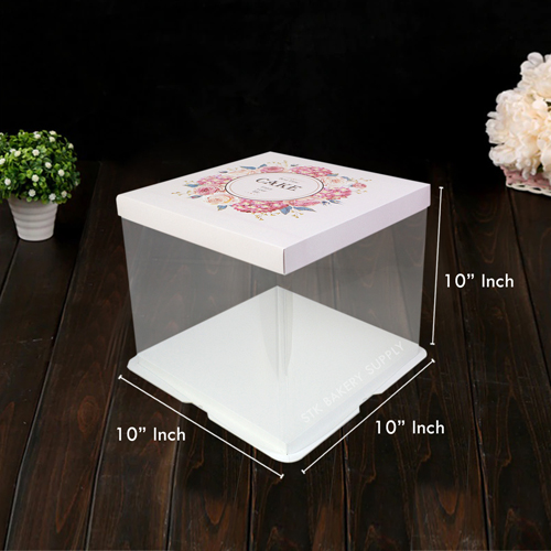 PLASTIC CAKE BOX TRANSPARENT (8&quot;CAKE) 27*27*25CM YJ2052-13 (1x50)