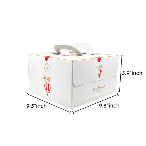 CAKE BOX WITH HANDLE SQUARE (8"CAKE)