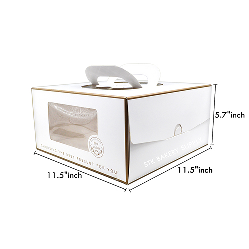 CAKE BOX WITH HANDLE SQUARE (10"CAKE)