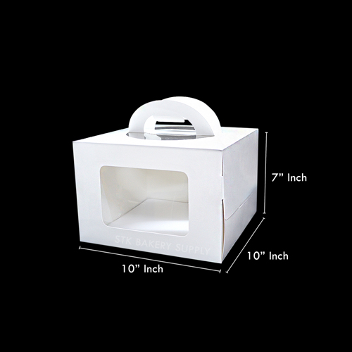 CAKE BOX WITH HANDLE WITH WINDOW (8"CAKE) WS