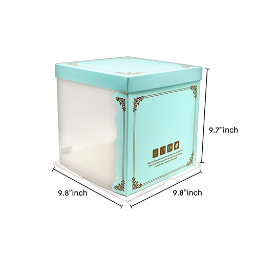 PLASTIC CAKE BOX TRANSPARENT (8" 2LAYER)) 25.5x25.5x24CM