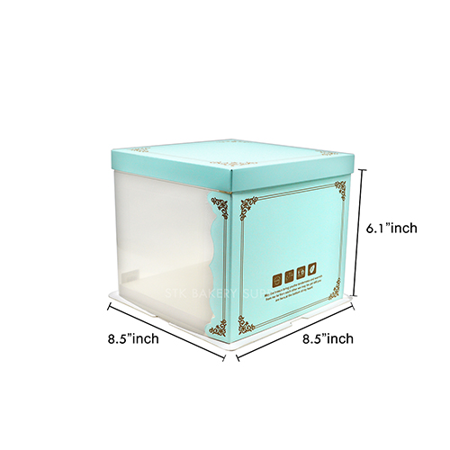 PLASTIC CAKE BOX TRANSPARENT (6" 1LAYER) 20.5x20.5x15.5CM