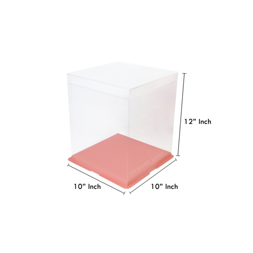 PLASTIC CAKE BOX TRANSPARENT 43x43x28CM