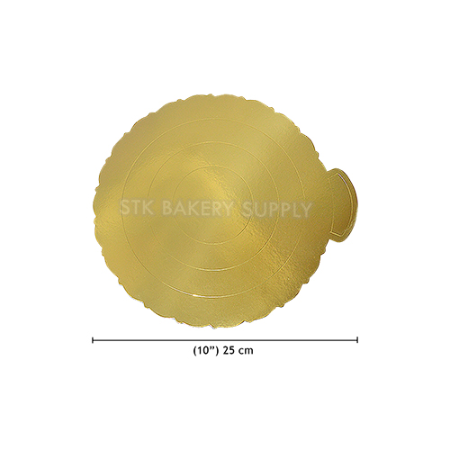 FB60602 CAKE BASE GOLD (ROUND) 10&quot; (25CM)