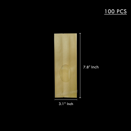 PAPER BAG OVAL WINDOW 8*20*4CM (PK 4006) 100PC
