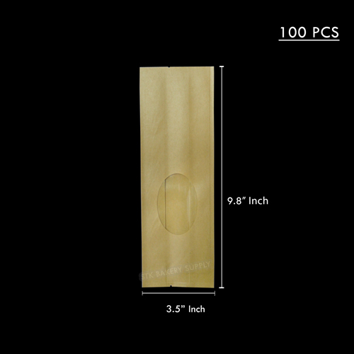 PAPER BAG OVAL WINDOW 9*25*6CM (PK 4006) 100PC