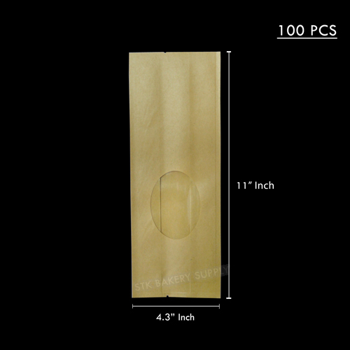 PAPER BAG OVAL WINDOW 11*30*6CM (PK 4006) 100PC