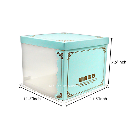 PLASTIC CAKE BOX TRANSPARENT (10" 1LAYER) 30.5x30.5x18CM