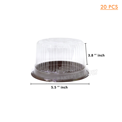 PLASTIC CAKE BOX ROUND BROWN, A015 (20PCS)