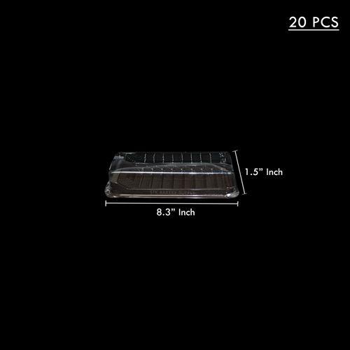 PLASTIC RECTANCULAR CAKE BOX, BROWN BASE B033, (20PCS)
