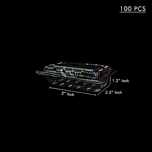 PLASTIC RECTANCULAR BOX TRANSPARENT J003(100PCS)(1X48)