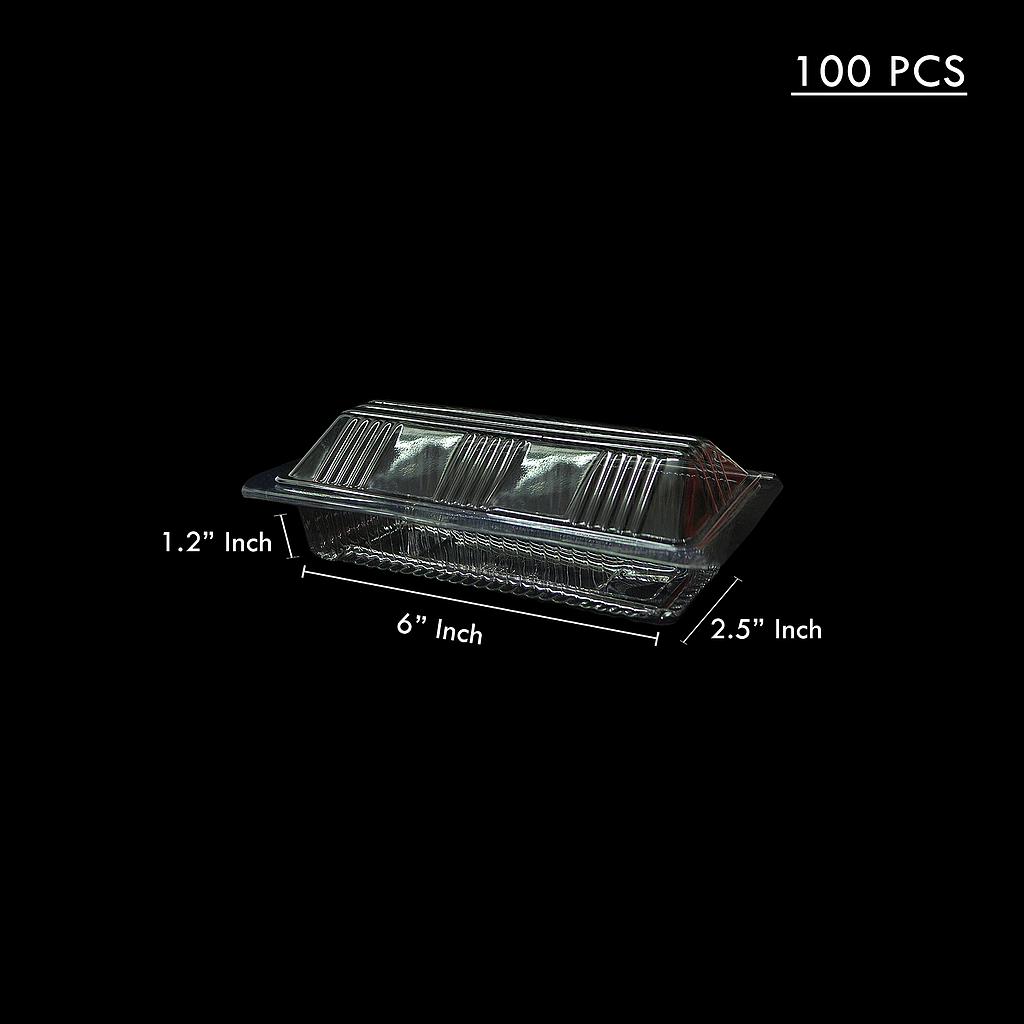 PLASTIC RECTANCULAR BOX TRANSPARENT 20X10CM  M11B 100PCS
