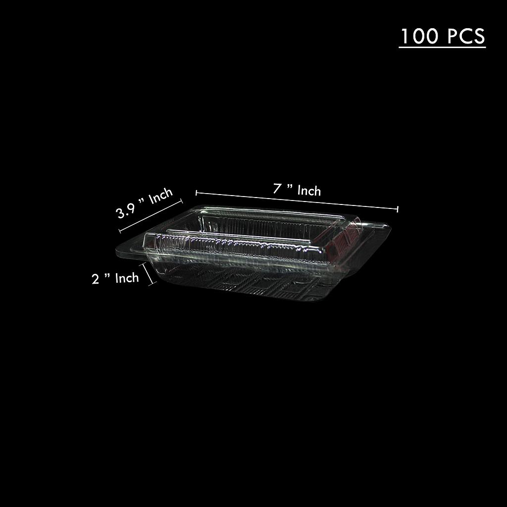 PLASTIC RECTANCULAR BOX TRANSPARENT 18X10CM H2H ,95~100PCS