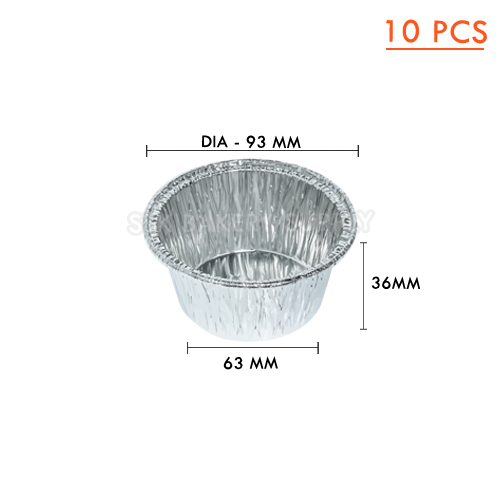 ALUMINIUM CUP-ROUND WITH LID-(0253)SS-3040,93x63x36 mm-130ml-10 pcs ( 1 x 60 ) WS