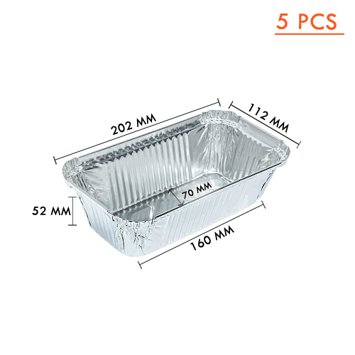 ALUMINIUM CUP-BUTTER CAKECUP WITH LID-(1057)SS-4008-(112x202)x(70x160)x52mm-610ml-5 pcs (1 x 50) WS