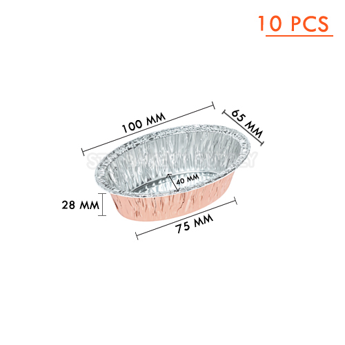ALUMINIUM CUP-OVAL ROSE GOLD WITH LID-SS-6003-(100x65)x(75x40)x28mm-90ml-10 pcs(1 x 70) WS