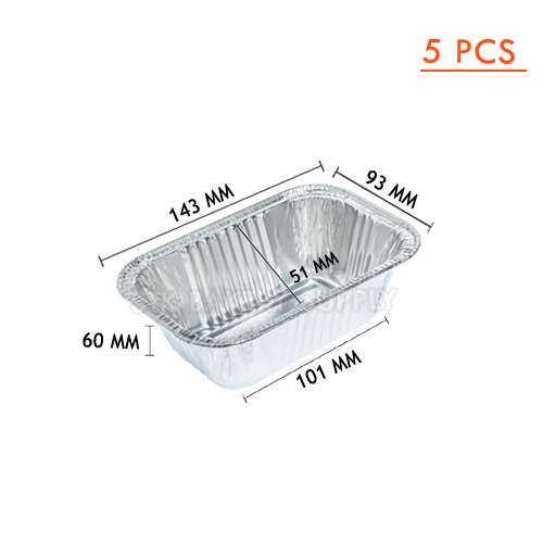 ALUMINIUM CUP CAKE RECTANGULAR WITH LID (0287-1)SS-4033-5 PCS (1 X 45)