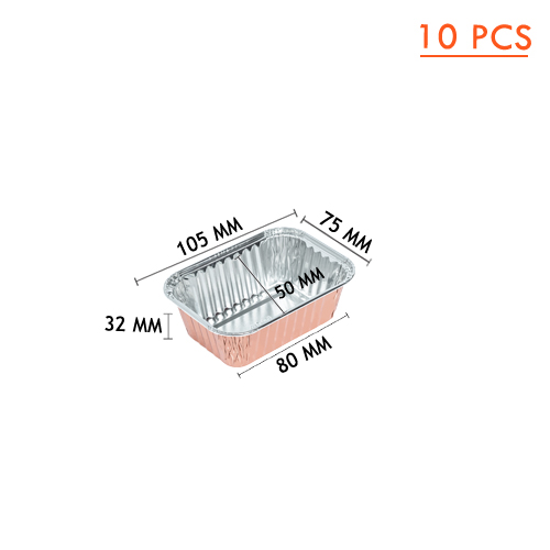 ALUMINIUM CUP-SQUARE WITH LID 10PCS,(0294-1)SS-4004 ROSEGOLD (75*105)x(50*80)x32mm,140ml (1 x 56) WS