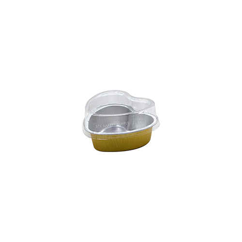 ALUMINIUM CUP - HEART SHAPE RED/GOLD WITH LID 88 x 73 x 30mm-100ml (Y 15) 20PCS (1 X 60)