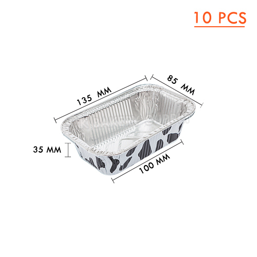 ALUMINIUM CUP COW DESING RECTANGULAR WITH LID (1085-1) SS-4032 (85 x 135 x 100) x 35MM 10PCS (1 x 40) WS