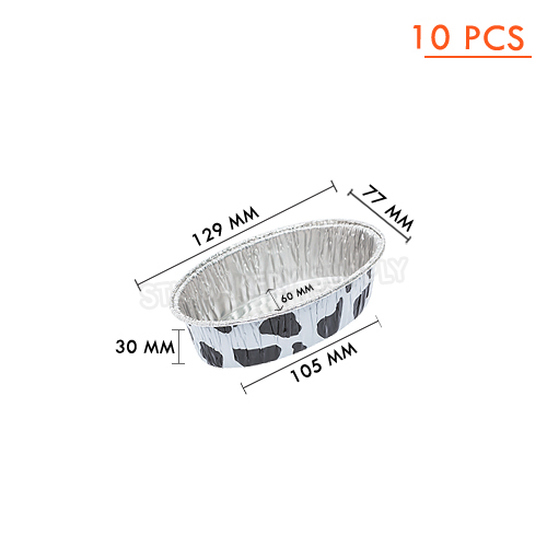 ALUMINIUM CUP - COW DESING OVAL WITH LID SS-6002(77*129)X(60*105)X30MM 10PCS (1x48) WS
