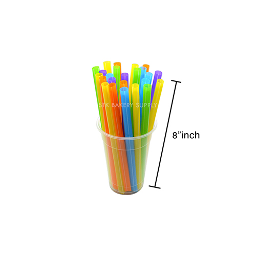 PLASTIC FLEXIBLE STRAW FOR MILK SHAKE;8&quot; (EJ) - 50PCS ~60PCS (1 X 20)