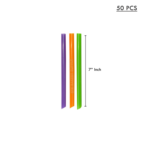 PLASTIC FLEXIBLE STRAW FOR MILK SHAKE;7" (EJ)- 50PC (1 X 20)