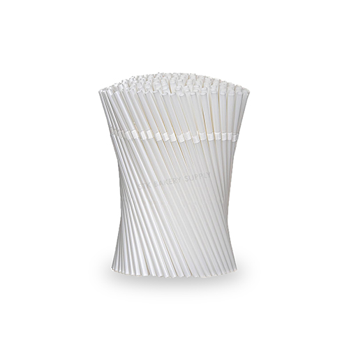 PLASTIC FLEXIBLE STRAW;( WHITE / BLACK ) EFB-100 &amp; EFW-100 - 8&quot;- 100PC (1 X 20)