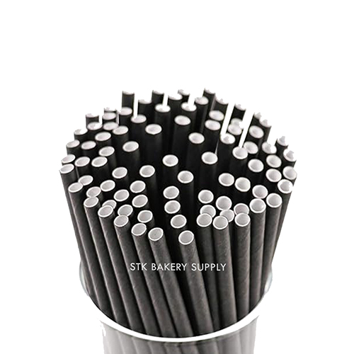 PAPER STRAW PIPE(WHITE,BLACK,BAMBOO COLOUR)6*197MM 100PCS