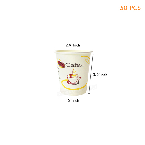 COFFEE PAPER CUP WITH LID 8OZ 50PCS (1 x 10)