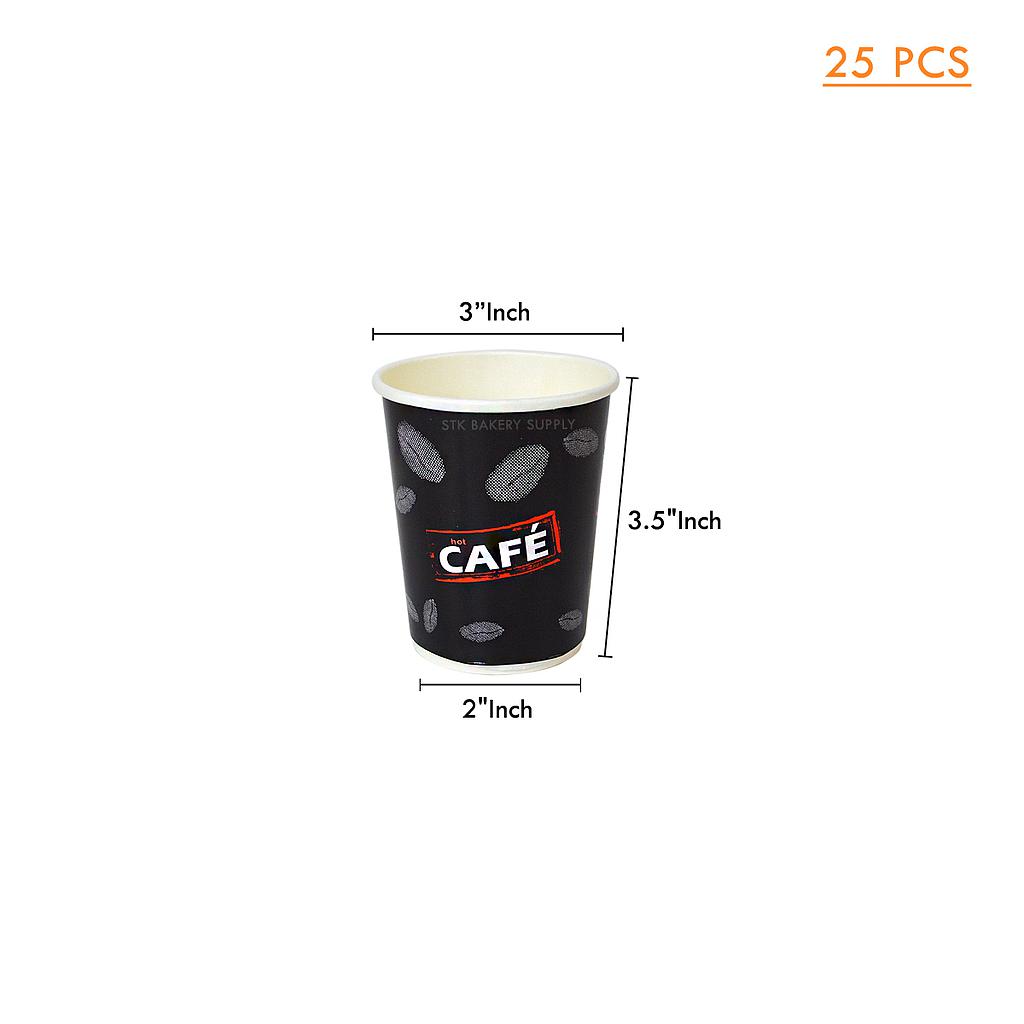 COFFEE PAPER CUP (GOLD,DOUBLE BLACK) 9 OZ 25PCS