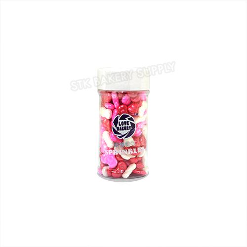LOVE BAKERY CAKE DECORATION SPRINKLE PEARL BALL,FLOWER, HEART & FISHTAIL 85G