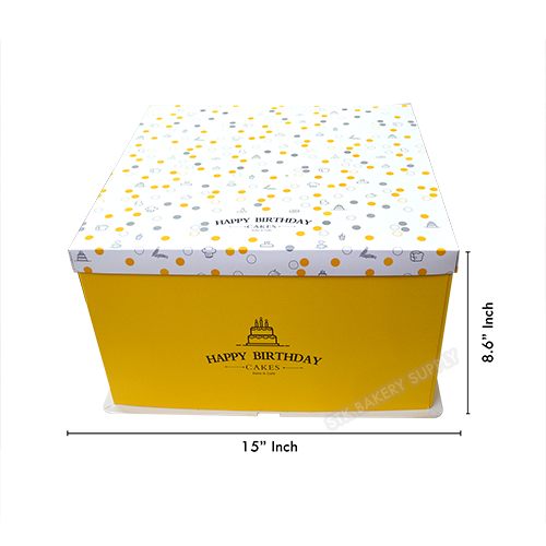 CAKE BOX ( WITH RIBBON) BIG 40X40X22CM