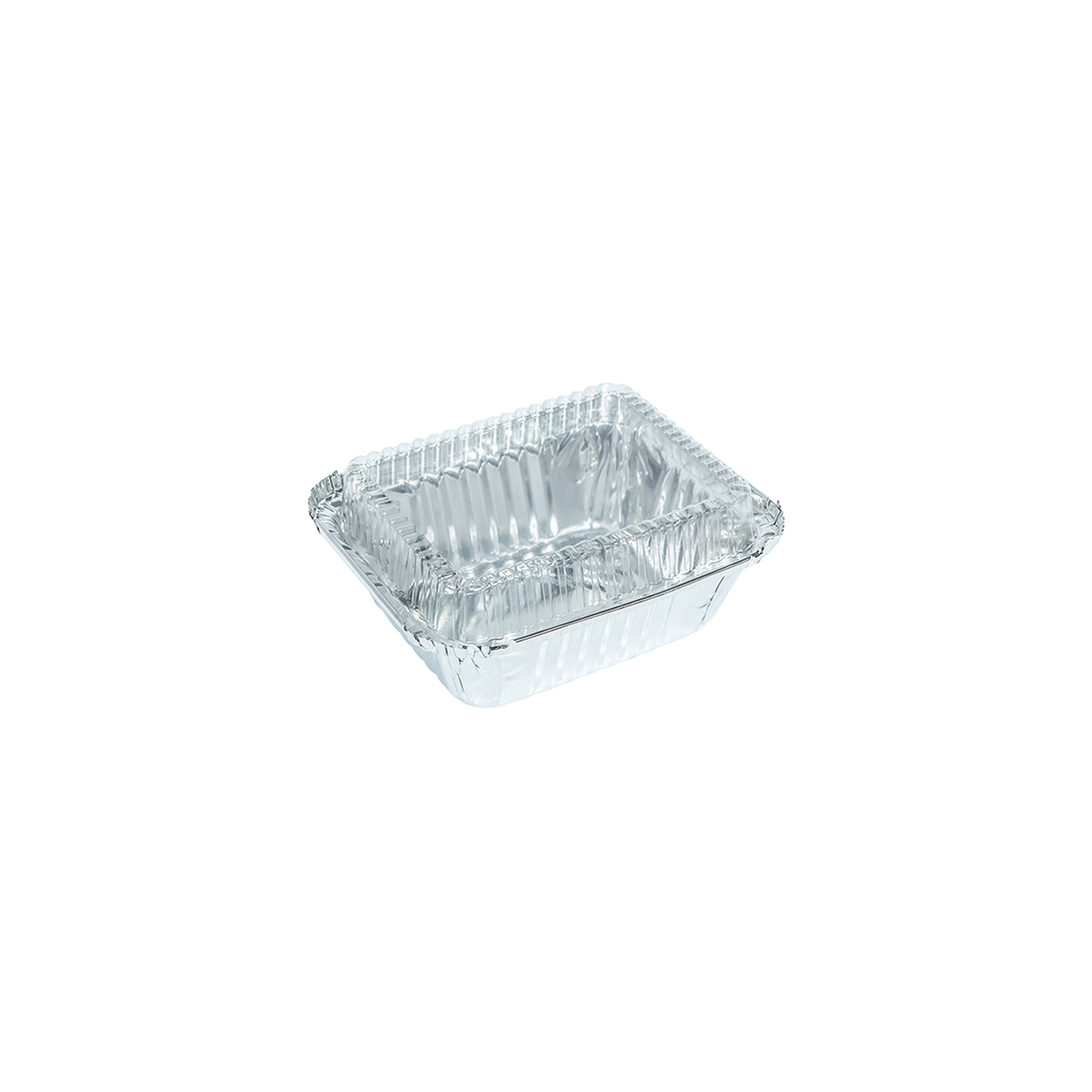 ALUMINIUM CUP - SQUARE WITH LID 108 x 85 x 45 mm-400ml (2550) 20PCS (1 X 64)